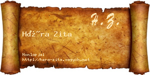 Héra Zita névjegykártya